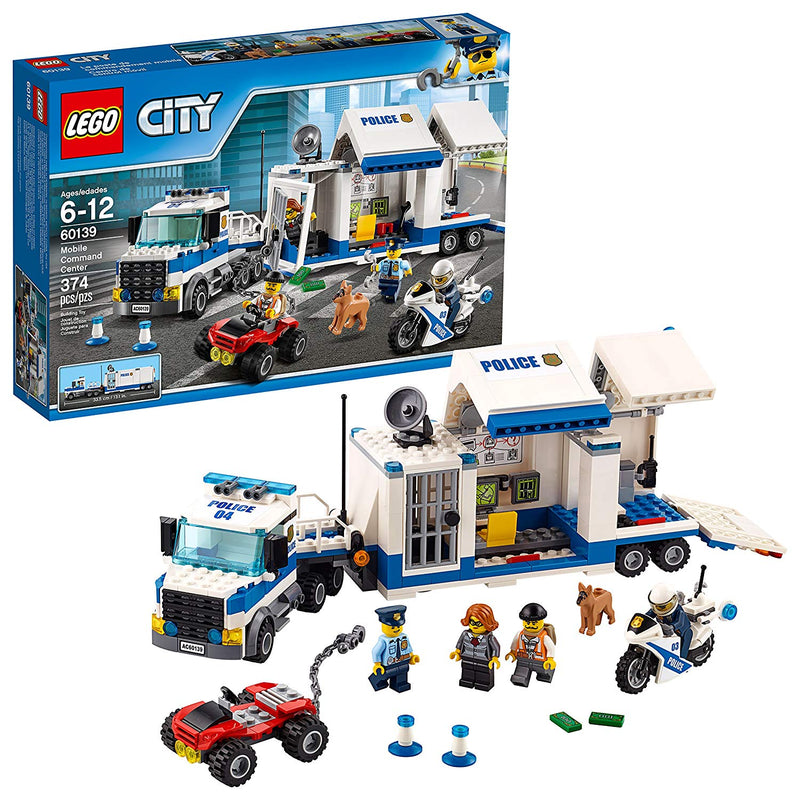 LEGO City Police Mobile Command Center Truck 60139 Building Toy, Action Cop Motorbike and ATV Play Set for Boys and Girls aged 6 to 12 (374 Pieces)