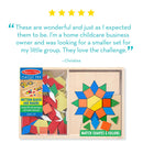 Melissa & Doug Pattern Blocks and Boards Classic Toy (Developmental Toy, Wooden Shape Blocks, Double-Sided Boards, 120 Shapes & 5 Boards)